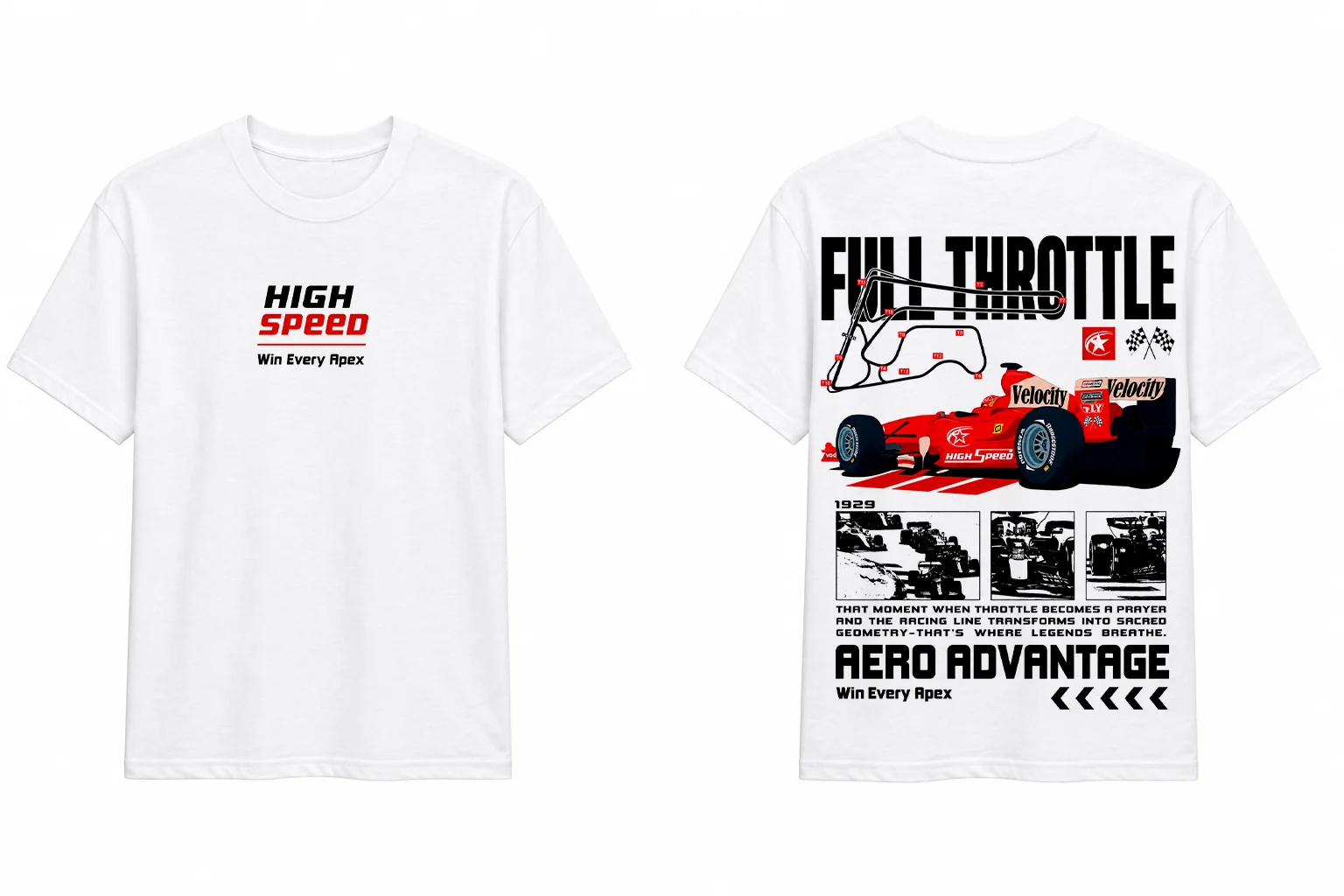 Racing Apex Grafik Oversize T-Shirt